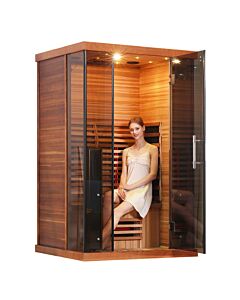 Two Person far Infrared Indoor Sauna With Hemlock or Red Cedar Wood And Full Spectrum Heaters